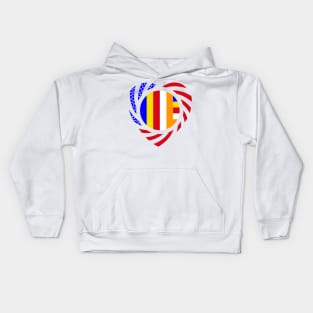 Buddhist Murican Patriot Flag Series (Heart) Kids Hoodie